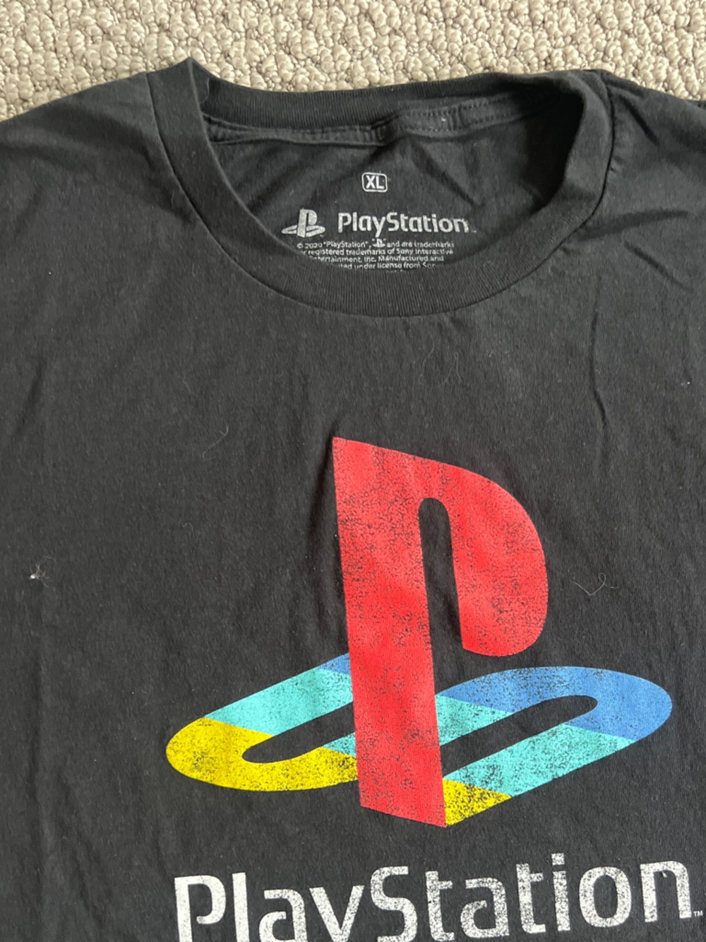 Black Oversized Sony PlayStation T Shirt with logo size XL extra large - Picture 2 of 4